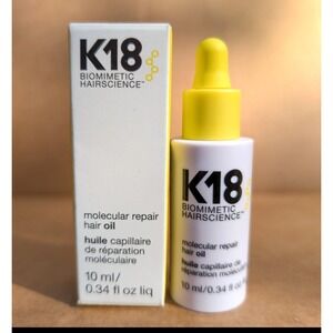 K18 Molecular Repair Damaged Hair Oil .34 oz / 10 ml Dry Messy Brittle Torn